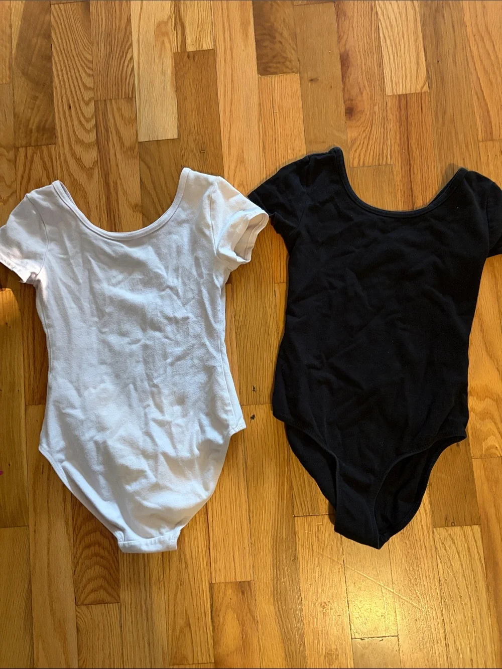 Danskin Kids Short Sleeve One-Piece Bodysuits in Pink and Black